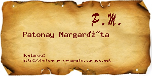 Patonay Margaréta névjegykártya